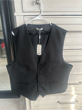 Men’s XXL Black Coofandy Tux Vest & Pants